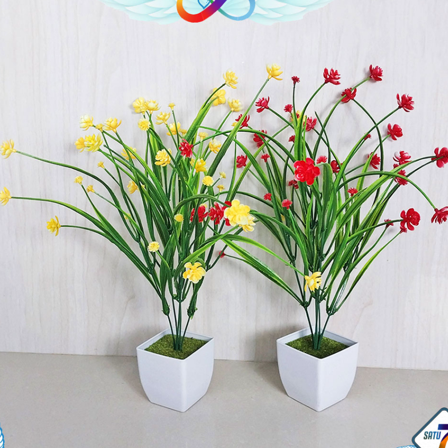 VZPV7156 Ready Stok  Satu7an PBP42 Tanaman Bunga Hias Pot Tanaman Plastik Ornamen Hiasan Dekorasi Ru