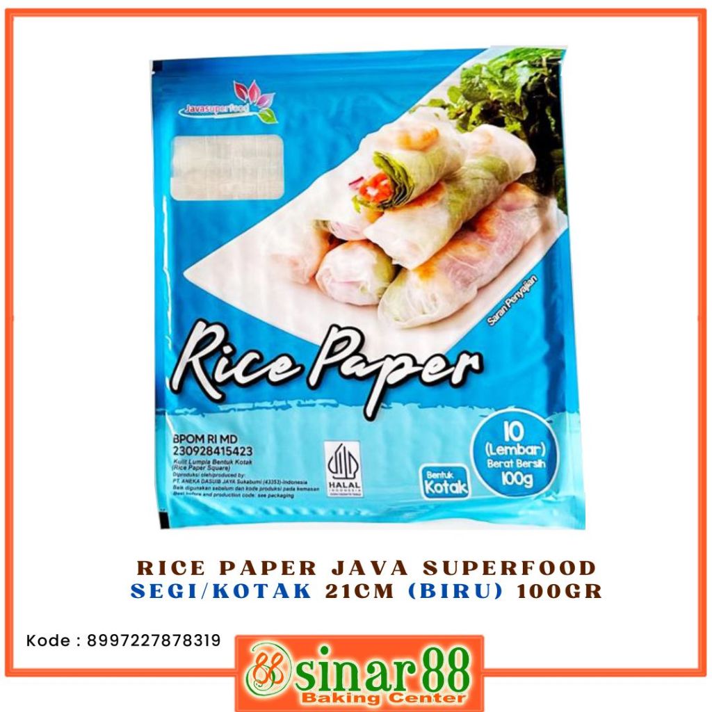 

RICE PAPER JAVA SUPERFOOD SEGI 21CM (BIRU) 100GR