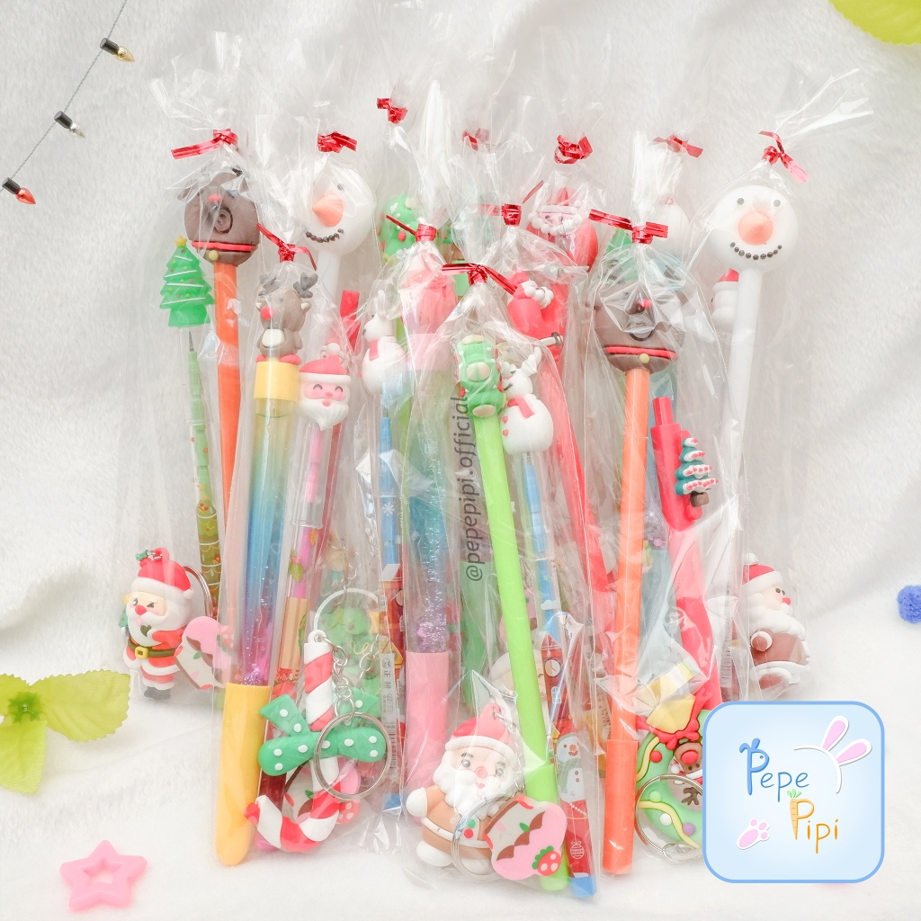 

Mini Parcel Hampers Natal Alat Tulis keranjang / Box Cantik Bingkisan Kado Gift Anak Hampers Set Kotak Pensil Pulpen santa rusa pohon natal snowman