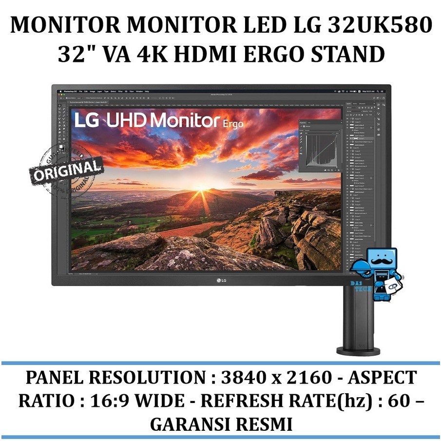 Monitor Monitor Led LG 32uk580 32" Va 4k Hdmi Ergo Stand