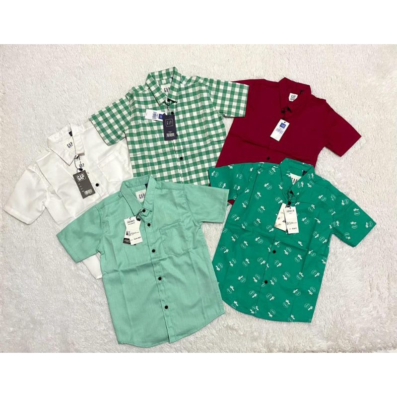 kemeja anak/kemeja lengan pendek/kemeja natal/kemeja brand GAP/Kemeja natal anak