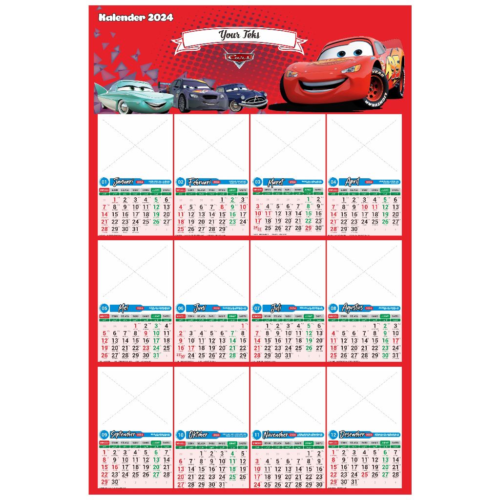

KALENDER 2024 MC QUEEN CARS ISI 12 FOTO CUSTOM