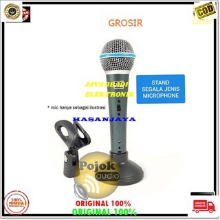 G149 ORIGINAL STAND MIC MINI BESI KAKI BULAT STANDING MIK PENDEK HOLDER MICROPHONE MEJA TABLE PENYAN