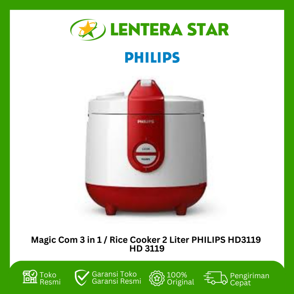 Magic Com 3 in 1 / Rice Cooker 2 Liter PHILIPS HD3119 HD 3119