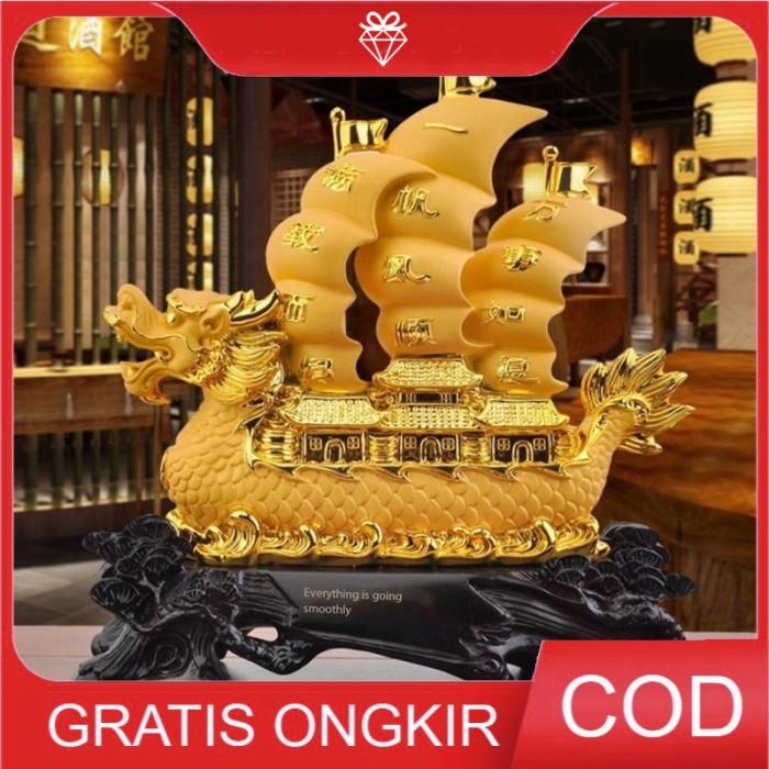 Pajangan Perahu Naga - Dekorasi Tahun Naga - Kado Mewah Unik P207