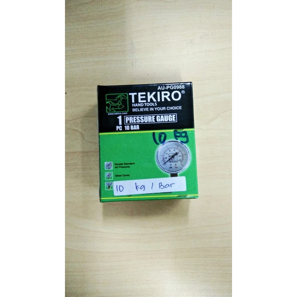 TEKIRO Manometer Ukuran Tekanan Angin 10 Bar 10Bar