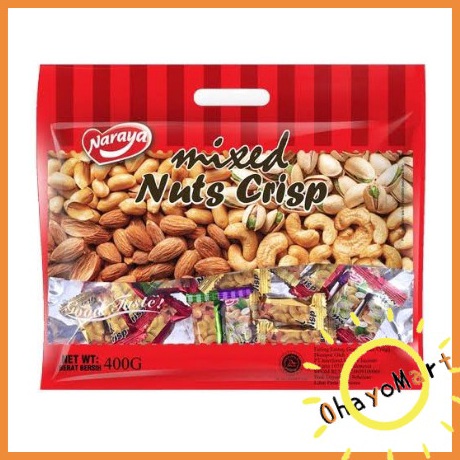 

BBRF7277 STOK SIAP 【COD Naraya Mixed Nuts Crisp / Naraya Permen Kacang / Enting-enting 400grm