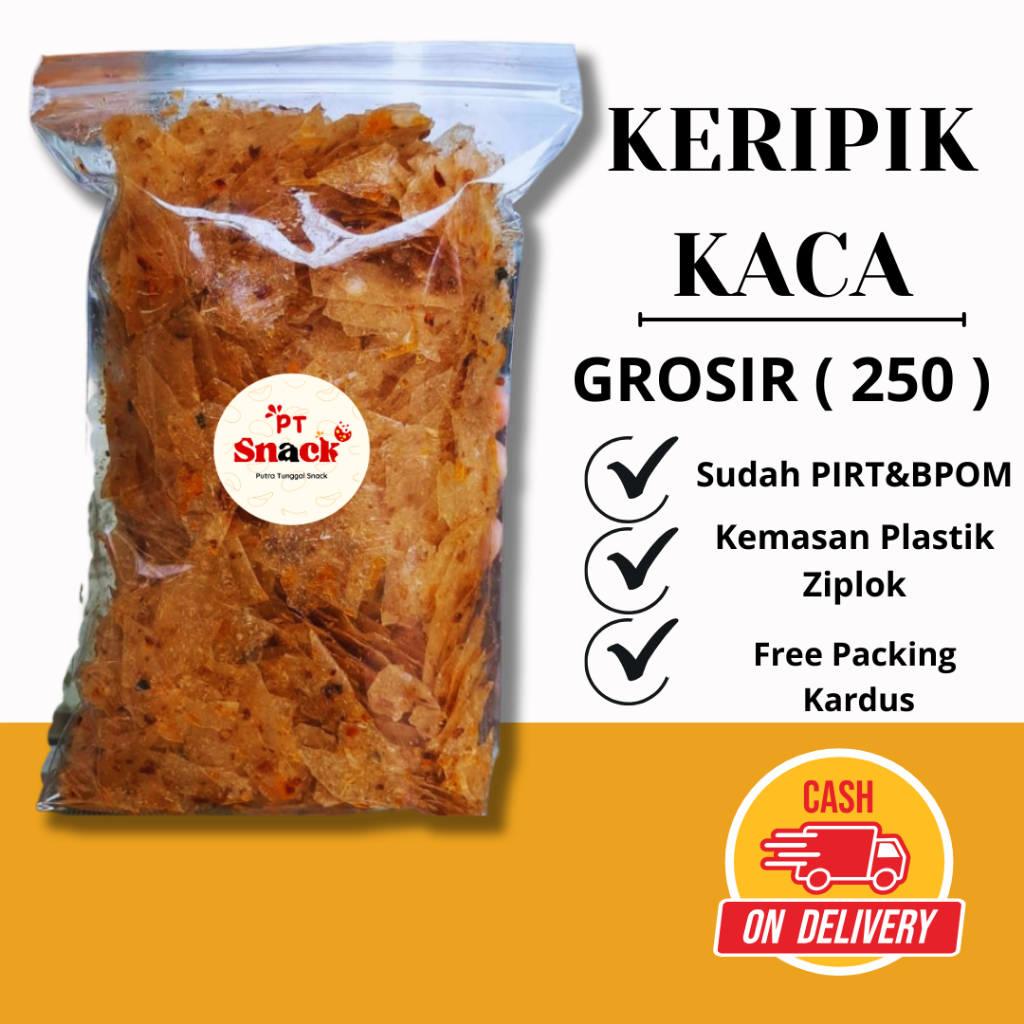 

Cemilan keripik kaca 250 gr kripca pedas daun jeruk aneka camilan pedas daun jeruk