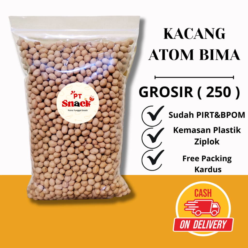 

[ PT SNACK ] Kacang atom oven snack cemilan camilan kacang telur panggang