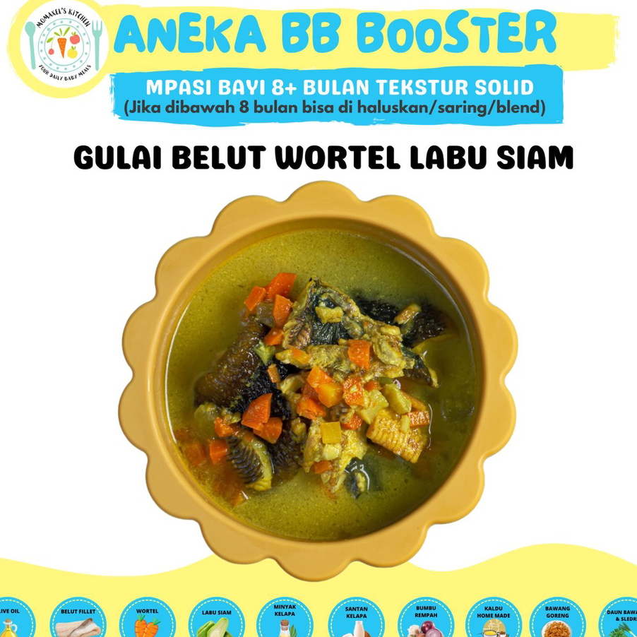 

XKGM5607 8.8 GULAI BELUT WORTEL LABU SIAM (CATERING MAKANAN BAYI MPASI FROZEN)