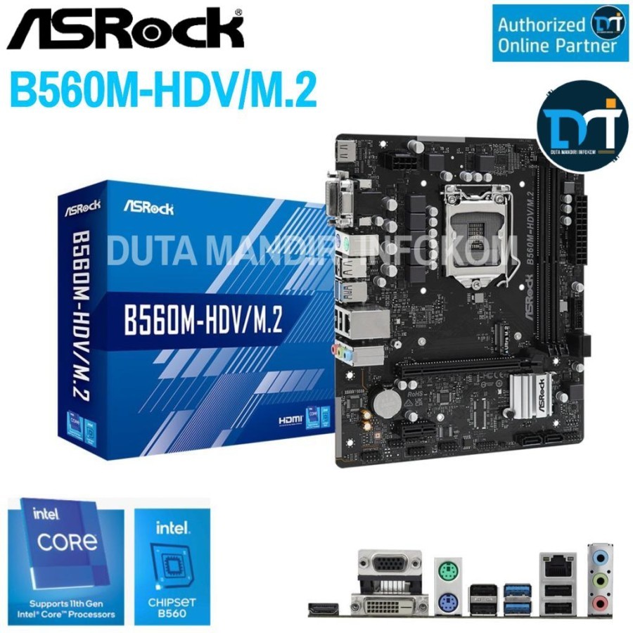 ASRock B560M-HDV/M.2 - [Socket LGA 1200, B560, DDR4, USB3.2, m-ATX]