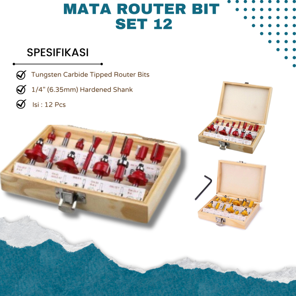 Mata Profil Trimmer SET 12 Pcs Mata Profil Trimer Komplit Mini Router Bits SET 12 Pcs Pisau Trimming