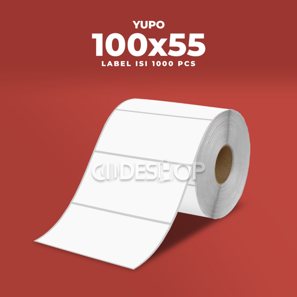 

Label Stiker Yupo 100x55mm 100x55 Sticker Barcode 100 x 55 mm 1 Line isi 1000 Pcs