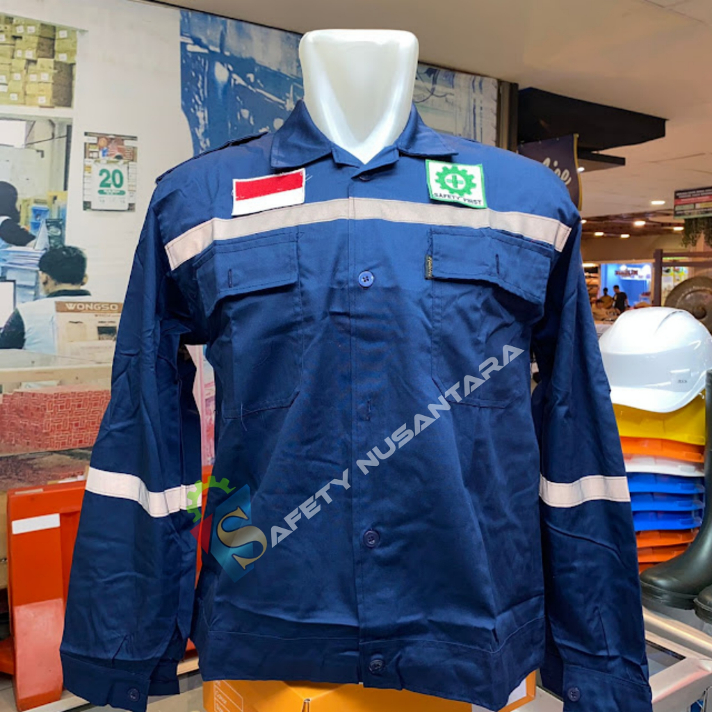 FREE ONGKIR BAJU SAFETY LENGAN PANJANG GRATIS LOGO K3 - BAJU SAFETY PROYEK - BAJU SAFETY K3 - BAJU