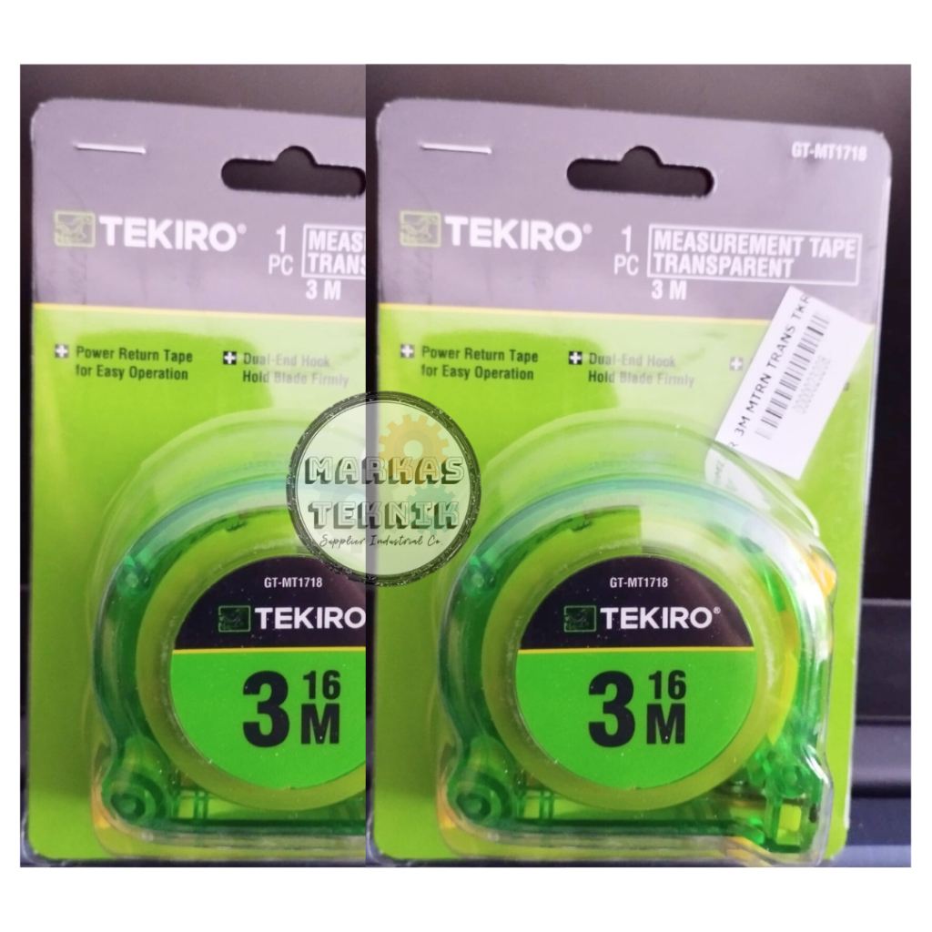 TEKIRO Meteran Transparant 3 M / Meteran Tangan 3M / Meteran TEKIRO