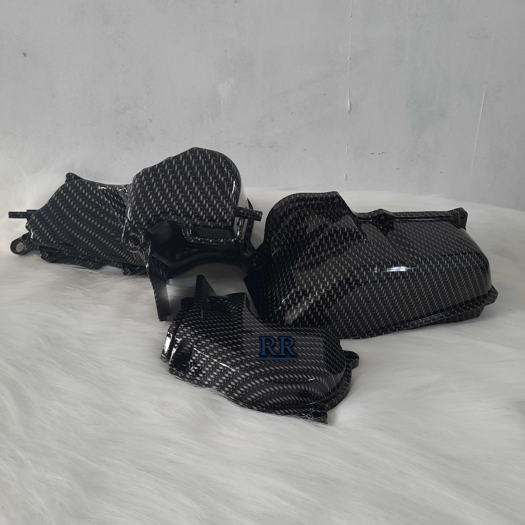 Paket Cover Tutup Box-Filter-Air Duct Carbon Mio M3-Z-S / Soul GT 125 / X-Ride 125 / Fino 125