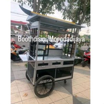 gerobak rombong alumunium roda dorong angkringan