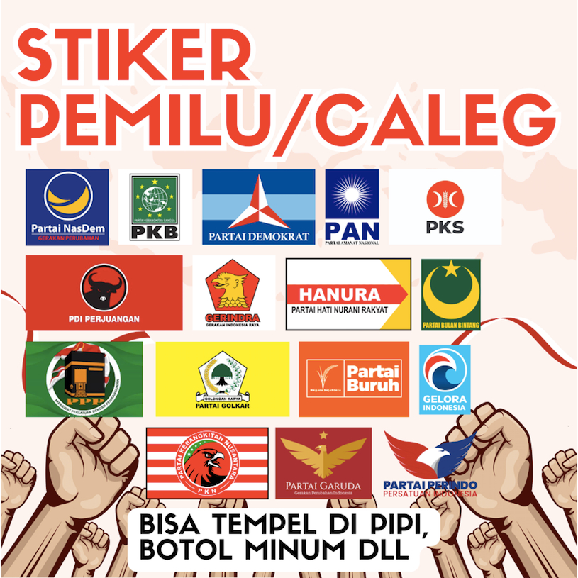 

Stiker Pemilu / Stiker Caleg / Stiker Logo Partai / Stiker Bendera Negara Custom