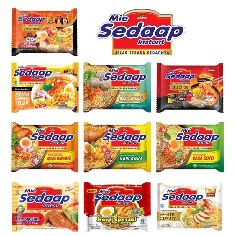 

Mie Sedap All Varian / Mie Goreng / Rasa Soto / Korean Spicy Soup / Ayam Bawang