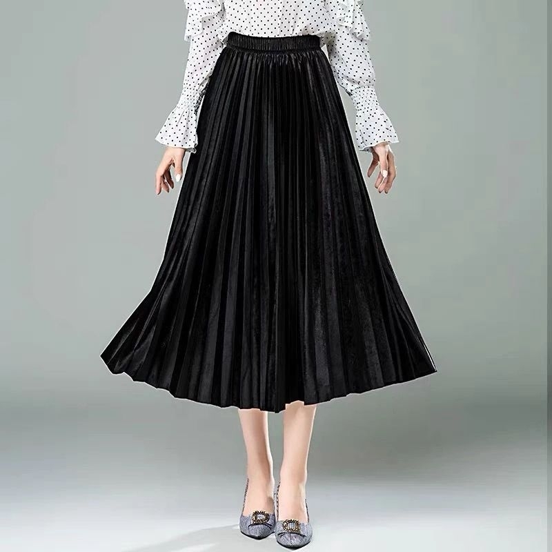 Rok plisket bludru 7/8 / Plisket velvet  bludru 7/8