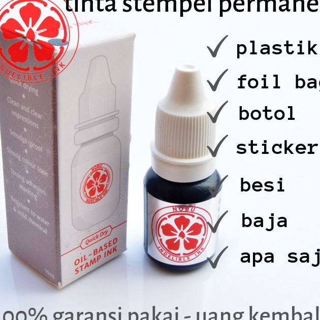 

Terbaru Nobu Ink - Tinta stempel permanen ke plastik kemasan label sticker, foil, besi - tanggal kadaluarsa, expired date, kode produksi