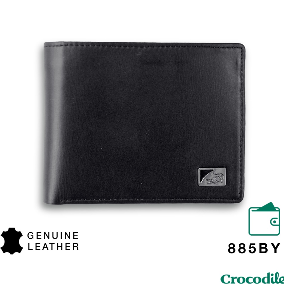 Readystock Crocodile 885BY Dompet Pria Men Wallet Leather Kulit Original - Hitam ➥❇❋