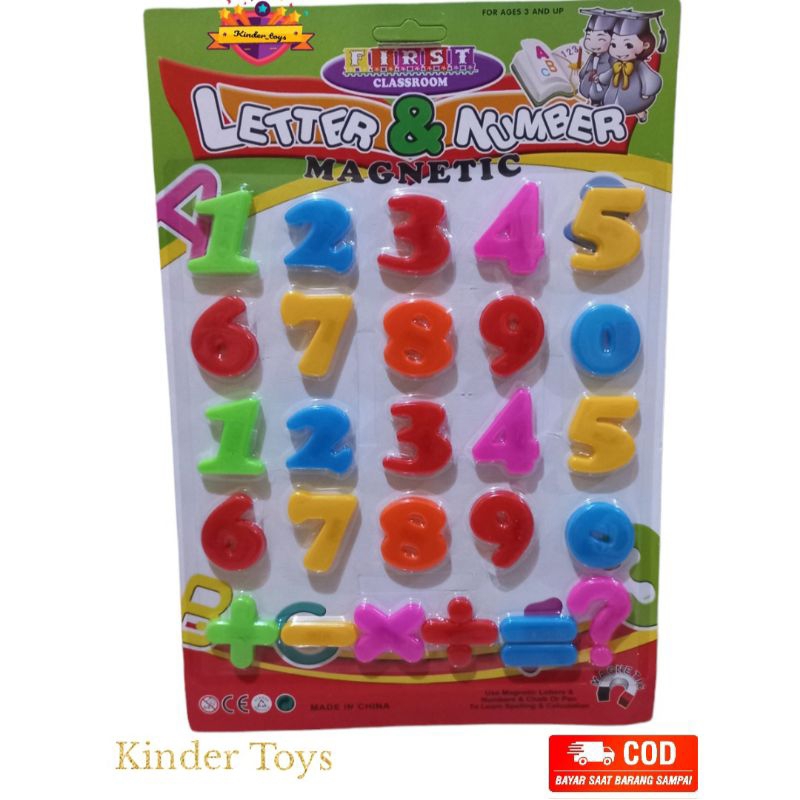 Mainan edukasi anak angka magnet / mainan magnet angka
