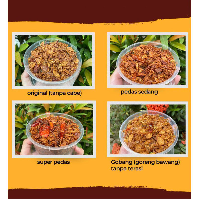 

Siwang Terasi Bawang - goreng bawang- rebon bawang - khas Banten 300ML Home mad