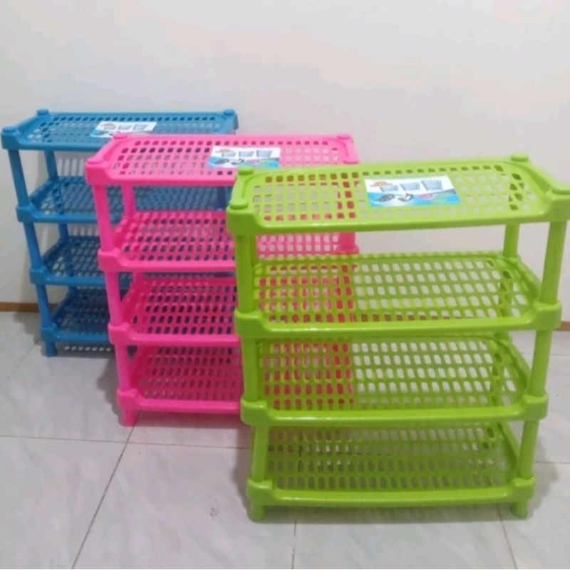 Rak sepatu plastik dx susun 4 bahan plastik tebal sunrise