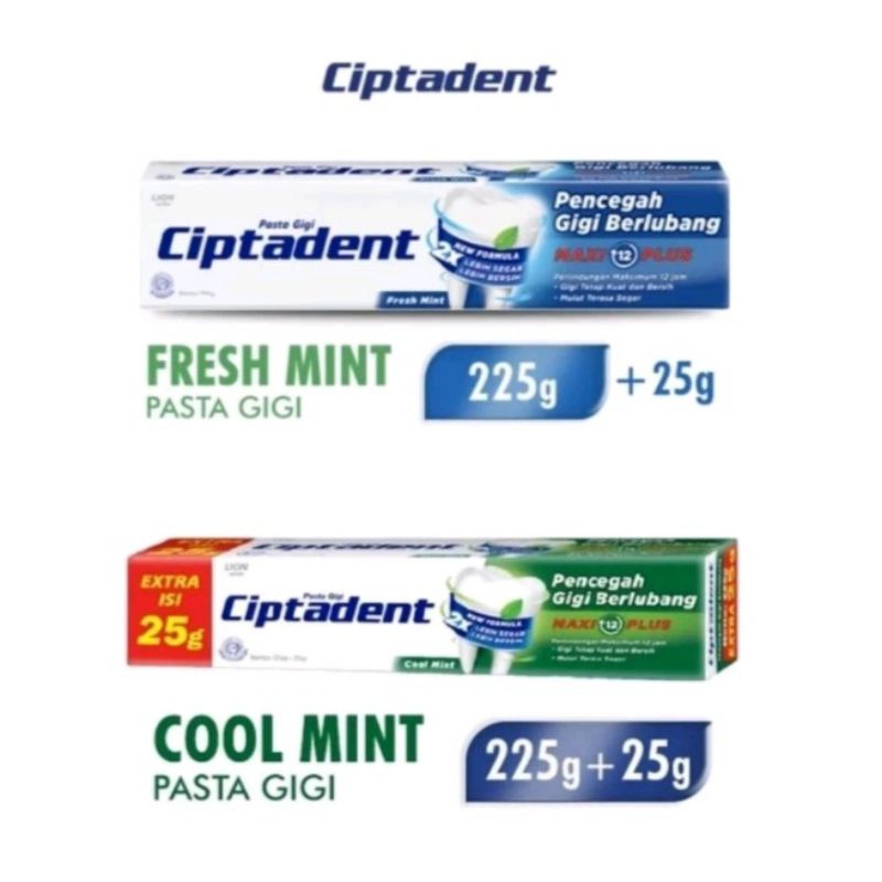 ciptadent 190 gram / CIPTADENT PASTA GIGI FRESH MINT/COOL MINT 190 GR- 225 GR,Herbal 190GR