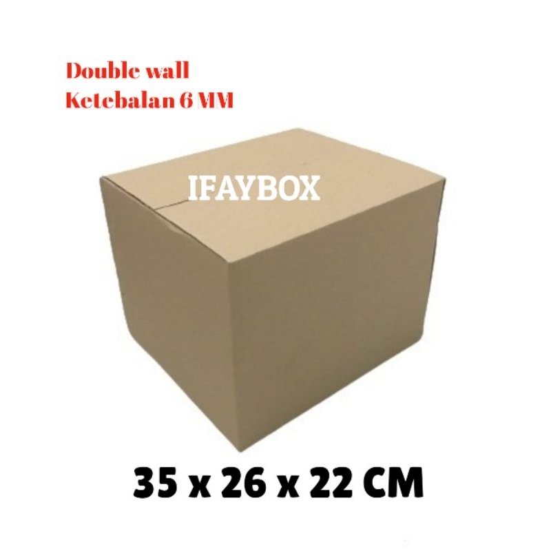 

Kardus box Uk. 35x26x22 cm Double wall polos