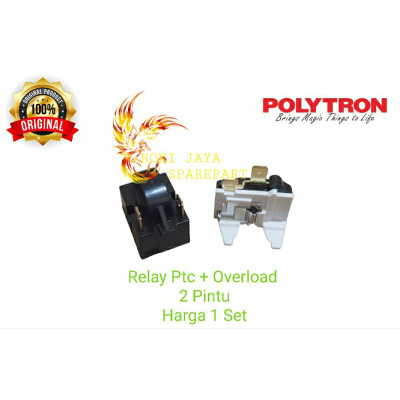 1 Set Relay Ptc Overload Kulkas 2 Pintu Polytron