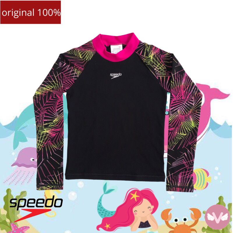 Speedo Baby Kids swim Sleeves Baju Renang lengan panjang Anak perempuan Speedo Original 100% Baju Re