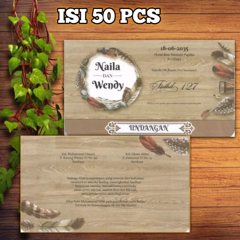 

(ISI 50 PCS) UNDANGAN PERNIKAHAN ATAU KHITAN || Siap Cetak