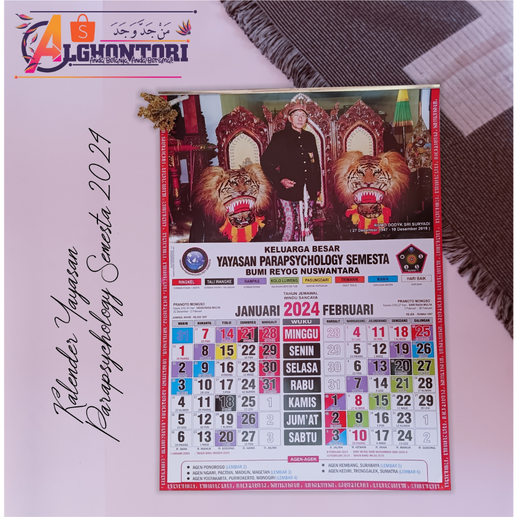 Kalender Jawa 2024 Yps Yayasan Parapsychology Original Alghontori