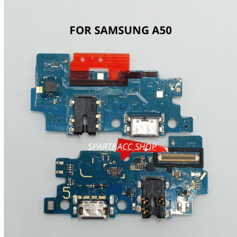 Papan Charger Samsung A50 Fullset mic+Hf Original