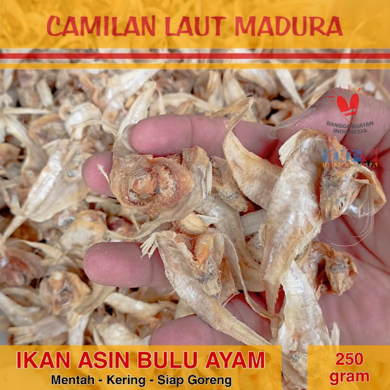 

IKAN ASIN BULU AYAM MENTAH KERING 250 gram Siap Goreng Camilan Laut Madura | Qday Classic Surabaya | Cemilan Krupuk Kerupuk Oleh oleh Khas Fresh