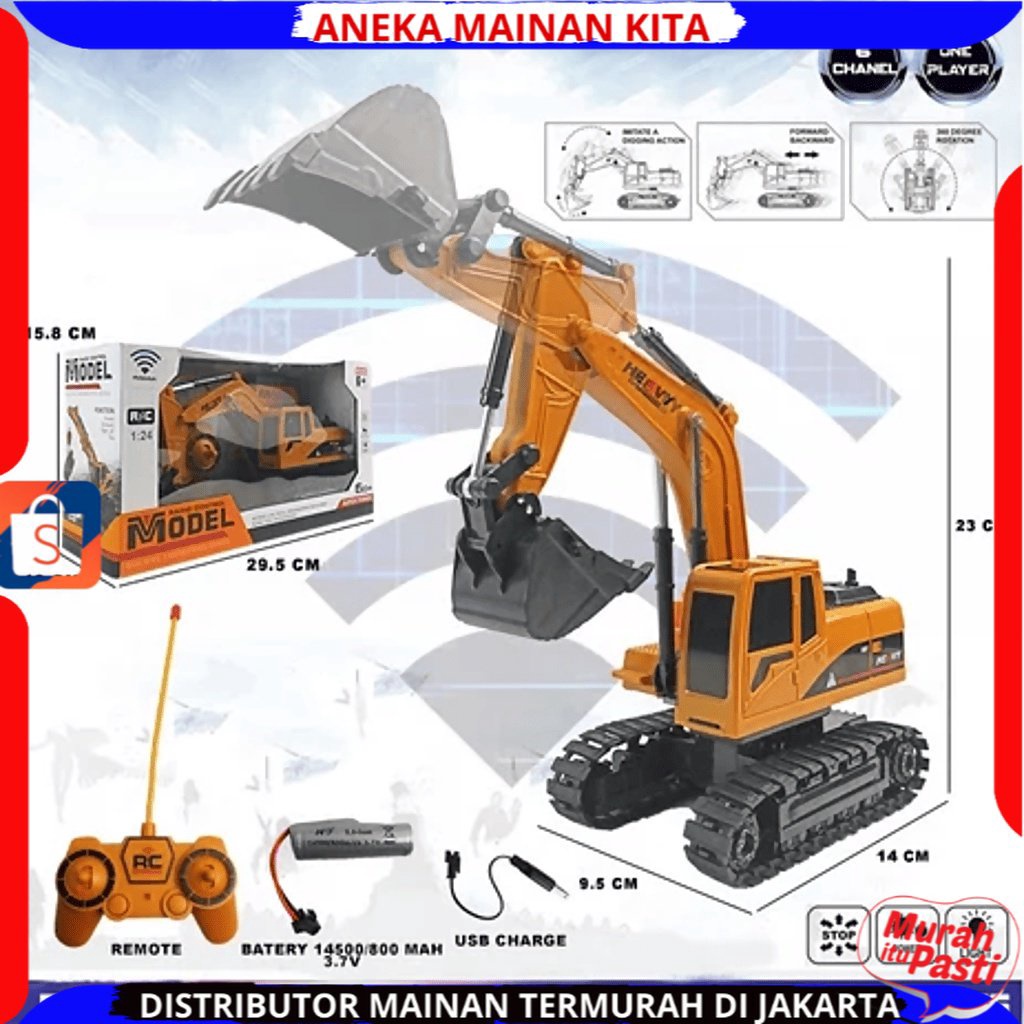 HARGA GROSIR Mainan RC Excavator Truck Remote Control Truk Beko RC murah
