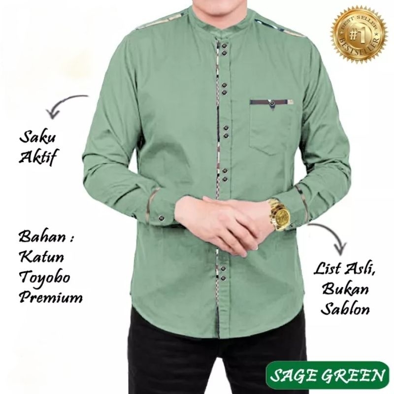 AZIZ - BAJU KOKO KEMEJA KURTA UKURAN S M L XL XXL 3XL JUMBO PRIA LAKI LAKI DEWASA BAPAK BAPAK ANAK M