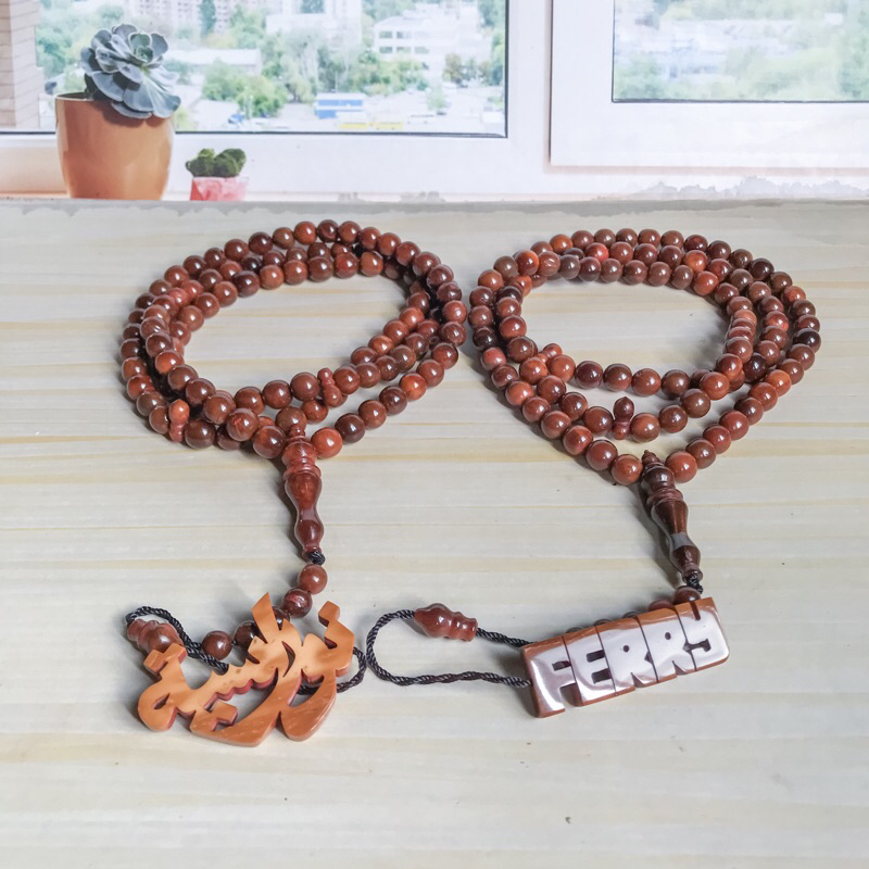 Tasbih Koka 99 Bulat 8mm Nama Timbul Arab Latin Request Kaukah Kokka Kaokah Kaoka
