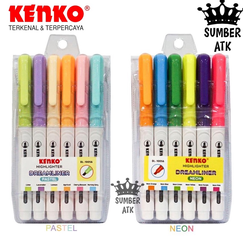 

Model Terkini Highlighter KENKO DREAMLINER 6 Set PASTEL / NEON DL-100S6 Serba Murah