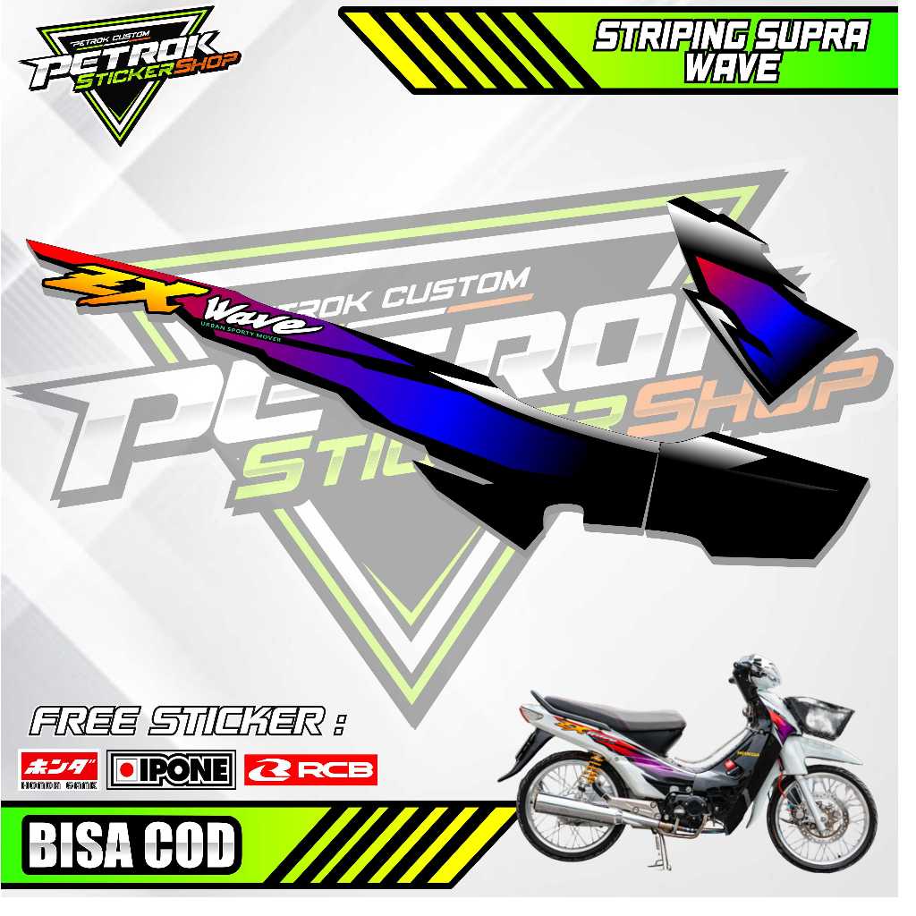 STRIPING VARIASI HONDA SUPRA WAVE / STICKER LIST MOTOR HONDA SUPRA WAVE