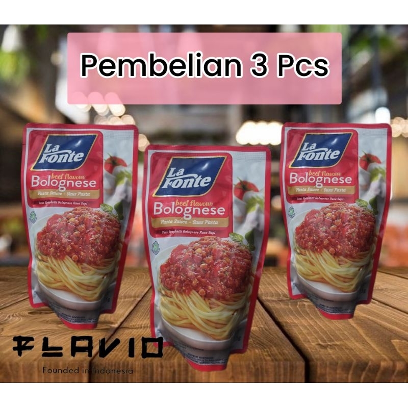 

Promo 3 Pcs Saus pasta la fonte bolognese 315gr Rasa Sapi Kemasan Original