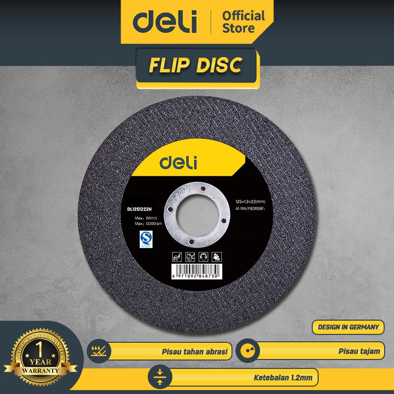 Deli Mata Gerinda Batu Gerinda Potong 5 Inch / Flip Disc DL1251222H