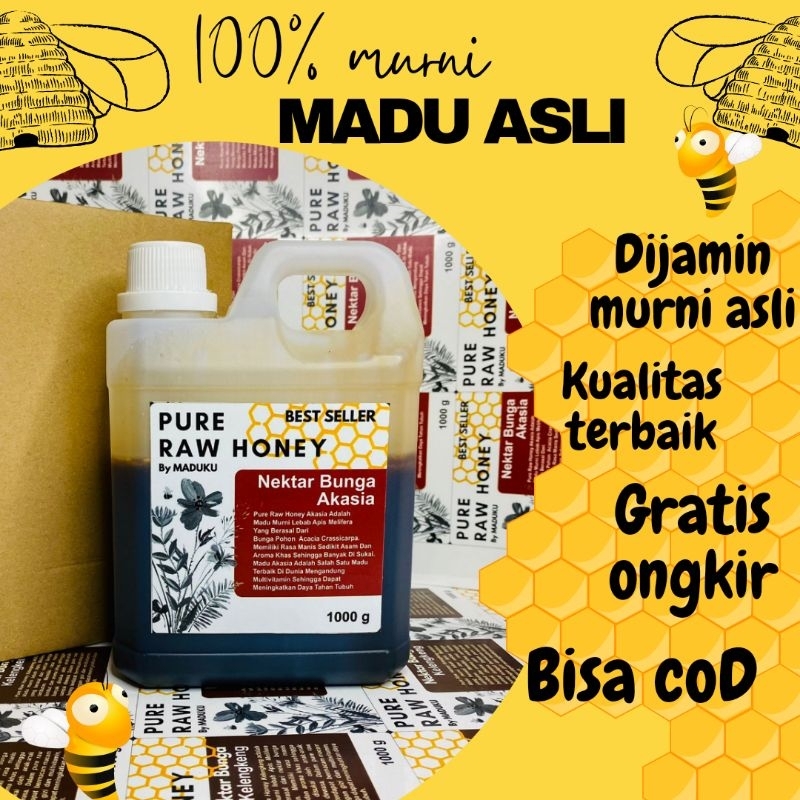 

Madu ori asli murni 100% murni asli tanpa bahan campuran alami nektar bunga aksia 1kg 1000 gram