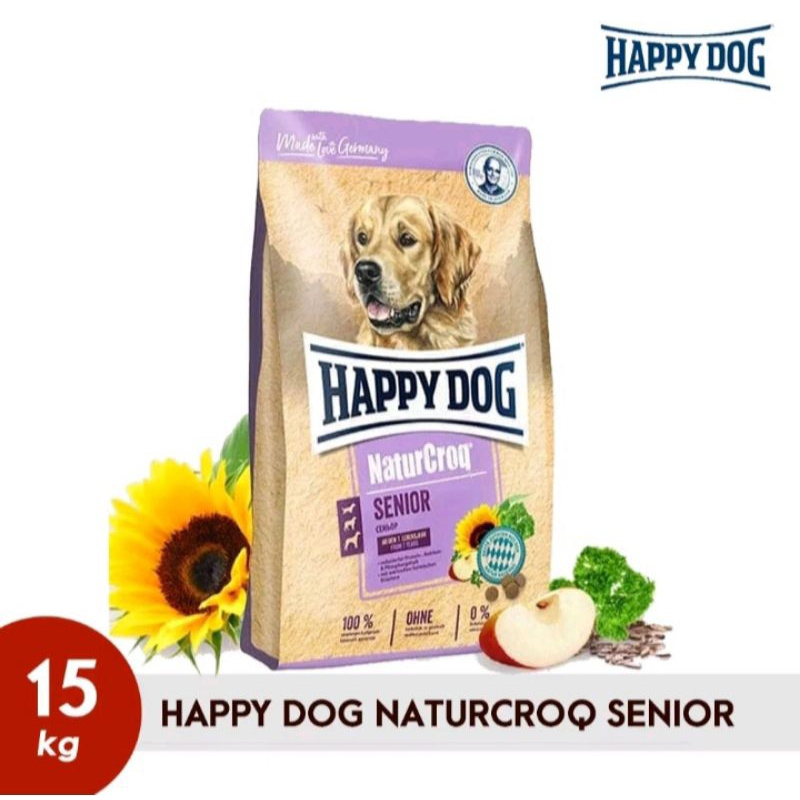 Happy Dog Naturcroq Senior 15kg (Grab/Gojek) Makanan Anjing Senior Good  Dog Food Happy Dog