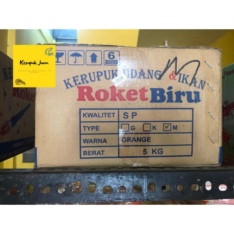 

Kerupuk Udang Cap Roket Biru Tipe M 5 KG