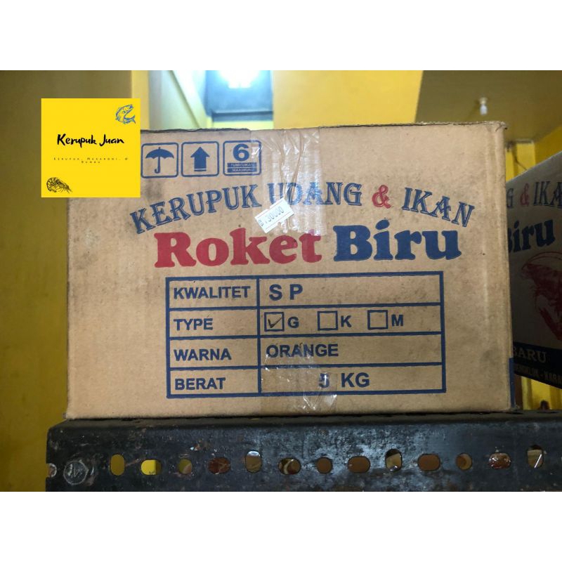 

Kerupuk Udang Cap Roket Biru Tipe G 5 KG