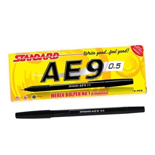 

Standard AE9 Pen 0.5 Hitam isi 12 pcs