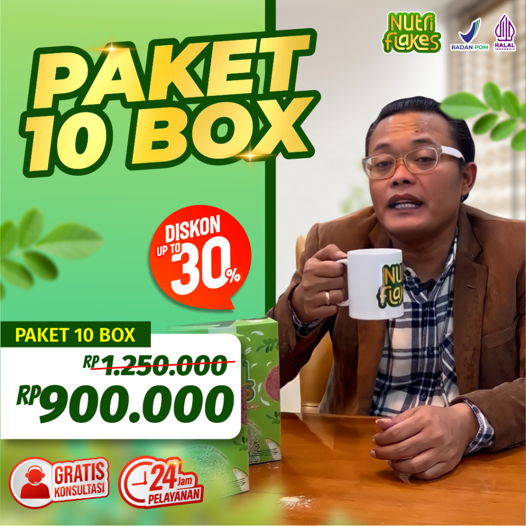 

Nutriflakes Umbi Garut Bantu Normalkan Asam Lambung, Maag dan Gerd Paket 10 Box